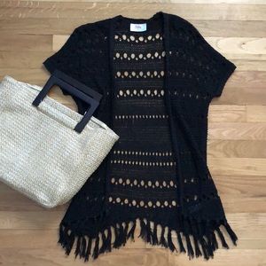 Justice fringe cardigan/cover up
